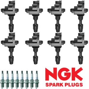 Ignition Coil & NGK Spark Plug For 97-2001 Infiniti Q45 4.1L V8 UF282 - Picture 1 of 6