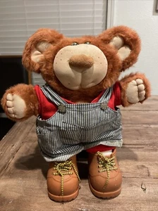 Vintage 1980er Furskins Xavier Roberts Stofftier Plüsch Bubba Teddybär 13,5 Zoll - Bild 1 von 6