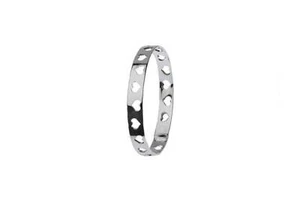 Brazalete cromado para mujer con corazones - Imagen 1 de 1