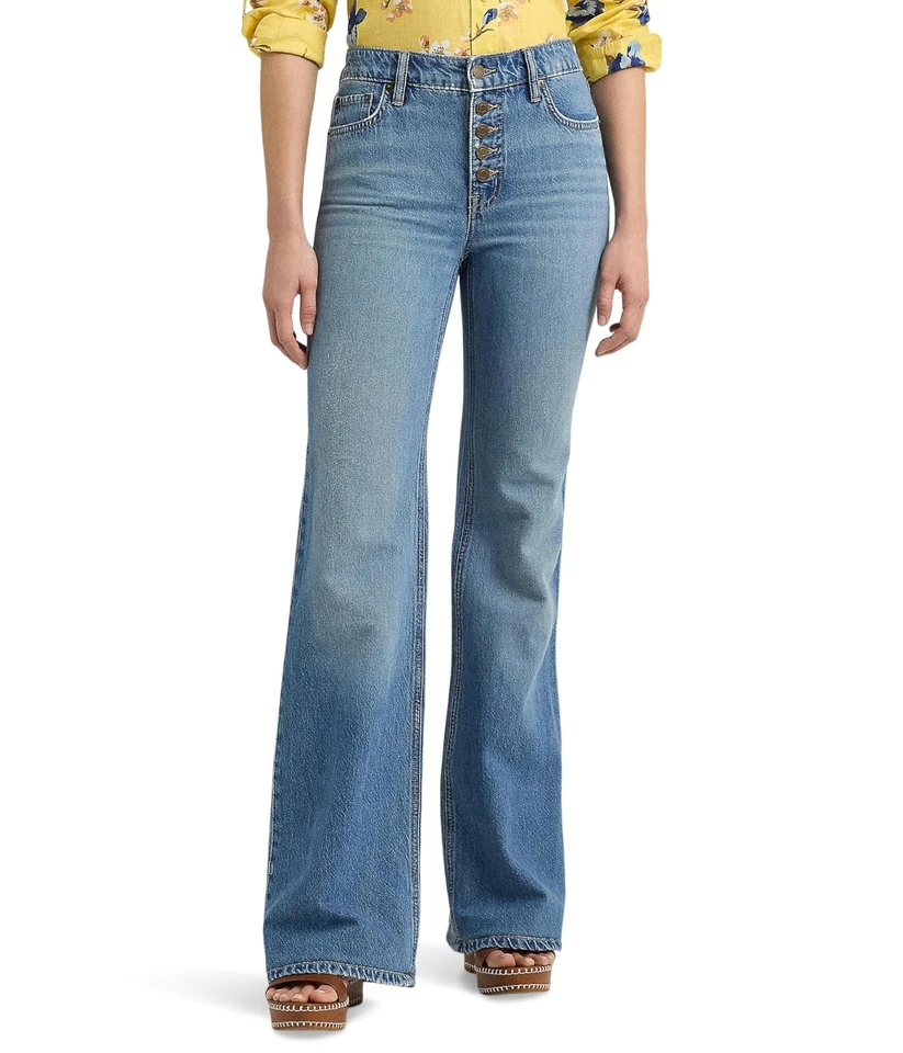 Lauren Ralph Lauren Womens High-Rise Flare Non-Stretch Size 12 2789