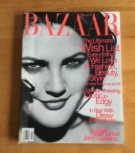 Harper’s Bazaar Magazine December 1996 Drew Barrymore Cover No Label Newsstand - Bild 1 von 2