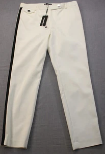 Karl Lagerfeld Paris Womens White Ongoing Side Stripe Dress Pants NWT Sz 8 32x28 - Picture 1 of 4