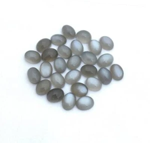 Natural Grey Moonstone Oval Shape Cabochon Loose Gemstone 3X5mm - 12X16mm - Picture 1 of 12