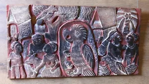 Papua New Guinea Hand Carved Hardwood Story Board Painted with Natural Pigments - Picture 1 of 8
