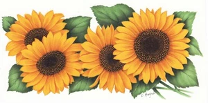 Sonnenblume Wickel Wraparound Überglasur Wasserrutsche Keramik Aufkleber - Bild 1 von 1