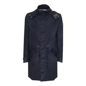 Chaqueta HARMONT & BLAINE Parka Abrigo Corto Light Weight Hombre Capucha Azul Marino NUEVO - Imagen 1 de 2