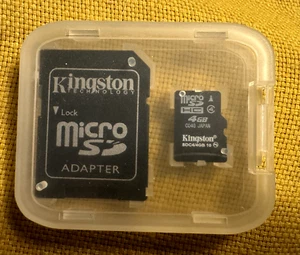 Kingston Micro SD 4GB Memory Card w/SD Adapter (SDC4/4GB) in custom plastic case - Picture 1 of 2