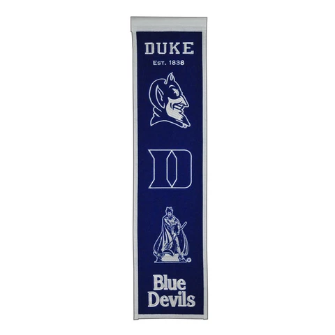 DUKE BLUE DEVILS EMBROIDERED WOOL HERITAGE BANNER 8"X32" NCAA LICENSED Cover