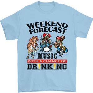 Music Weekend Forecast Alcohol Beer Mens T-Shirt 100% Cotton - Picture 1 of 101