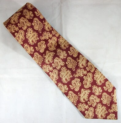 Corbata Posh by Berkley roja y dorada cachemira 57" de largo x 4" de ancho (E693) Foto 1 de 3