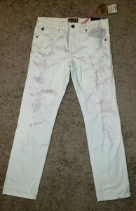 NWT The Grindhouse Denim N.Y.C. Distressed White Jeans Mens 32 (actual 35X29) - Picture 1 of 24
