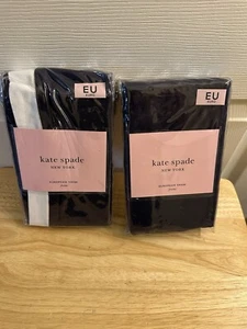 NIP Kate Spade New York Frame Navy White Trim Euro Pillow Shams Pair - Picture 1 of 4