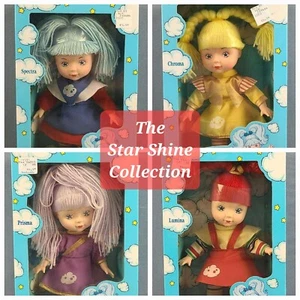 Vintage 1980's NIB The Star Shine Collection Rare Set 4 Dolls Like Rainbow Brite - Picture 1 of 9