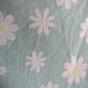 Aqua Blue Daisy Print Tank Top L XL Soft Stretch Tee Shirt blend - Picture 1 of 5
