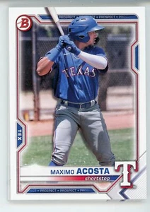  2021 Bowman Draft PROSPECTS PAPER MAXIMO ACOSTA 9 CARD LOT RANGERS - Picture 1 of 1