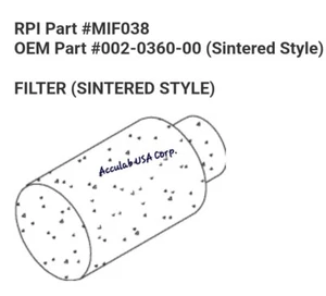 Midmark M9 M9D M11 M11D Sterilizer Autoclave Fill Filter Sintered Style #MIF038 - Picture 1 of 3
