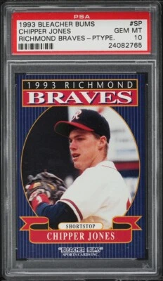1993 BLEACHER BUMS BRAVES PROTOTYPE PROMO CHIPPER JONES ROOKIE PSA 10 GEM MINT - Image 1 of 2