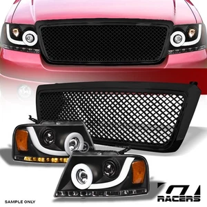 Faros proyectores barra LED secuencial halo negro Am+ rejilla de malla para 04-08 F150 - Imagen 1 de 9