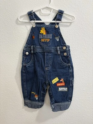 Mono vaquero vintage Little Wonders 6-9 meses bebé jirafa deportes 100 % algodón Foto 1 de 4