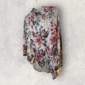 LuLaRoe Amber Hoodie Size 3XL Gray, Pink And Blue Floral Print NWT - Picture 1 of 5