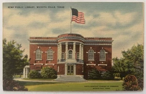 Kemp Public Library Vintage Linen Postcard - Wichita Falls, Texas - Picture 1 of 2