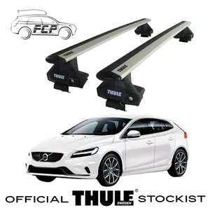 Thule WingBar Evo Silver Roof Bars Set to suit Volvo V40 12-19 Lockable - Picture 1 of 3