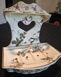 Vintage Powell Bishop & Stonier Oriental Ivory Toothbrush Holder & Soap Dish - Picture 1 of 9