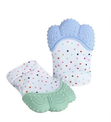 Guante de dentición muñeca bebé verde juguete sensorial sin BPA - regalo bebé Navidad Foto 1 de 4