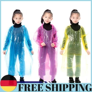 3Pcs Kids Rain Coats Waterproof Disposable Plastic Rain Poncho Convenient Useful - Picture 1 of 13