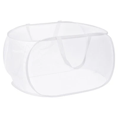 Mesh Laundry Hamper, Collapsible Laundry Baskets Laundry Bag, White - Image 1 of 4