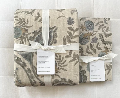 Pottery Barn LILAH SUZANI Duvet King Cali King & 2 Euro Shams Blue Multi NWT - Image 1 of 3
