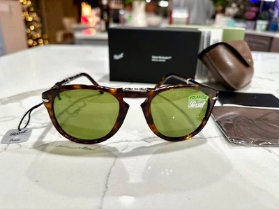 Persol 0PO0714SM Steve McQueen 可折叠 24/P1 54 毫米哈瓦那镜框绿色镜头 — 第 1/4 张图片