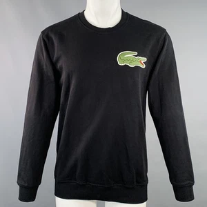 LACOSTE x COMME des GARCONS Talla M Negro Verde Parche Caimán Algodón Sudadera - Imagen 1 de 8