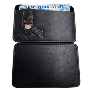 Leather Bat ID Card Holder Case Wallet Personalized SuperHero Mask Card Holder - Picture 1 of 4