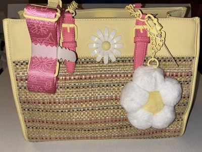 Bolso Bandolera Betsey Johnson Xobeca-U Grande Tejido Paja Multicolor Margarita Foto 1 de 4