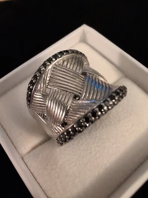 EFFY NY Talla Lote de 9 diamantes negros de doble fila lados diamantes moldeados Foto 1 de 4