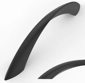 10 Pack 3.75 in (96mm) Kitchen Cabinet Handles Arch Twisted Matte Black Pulls - Picture 1 of 7