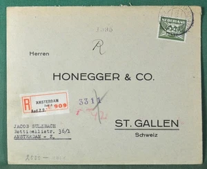 OLANDA copertina registrata 1941 Amsterdam in Svizzera censurata (Y162) - Foto 1 di 2