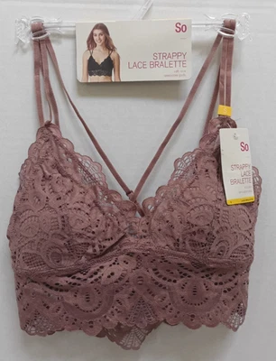 NWT Juniors' SO Strappy Lace Bralette Size Small (32A 32B) Style SO51-020 - Image 1 of 3