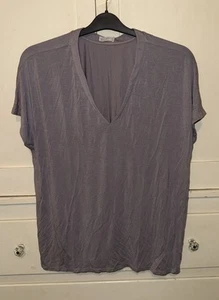 BAREFOOT DREAMS Malibu Basic Lilac Blue Modal V-Neck T-Shirt Size XL - Picture 1 of 4