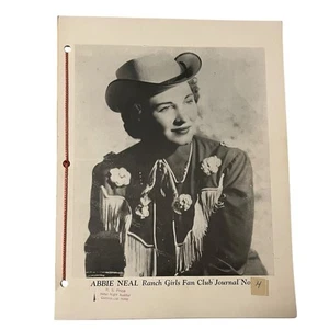 RARE Abbie Neal and The Ranch Girls Fan Club Journal, 1958, Vintage, 8.5 x 10" - Picture 1 of 8