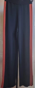 SABATINI KNITTED BLACK/ORANGE SIDE STRIPES SIZE S POLYESTER PANTS STRAIGHT LEG - Picture 1 of 7
