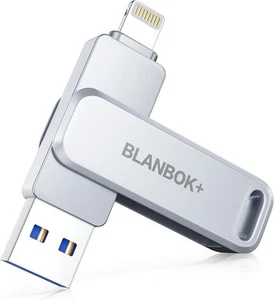 BLANBOK+ MFI Certified Memory Stick for Photos 128G USB Flash 128GB, Silver - Picture 1 of 10
