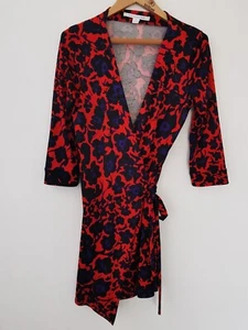 Diane Von Furstenberg New Julian Two Silk Mini Wrap Dress Size UK 12 - Picture 1 of 12