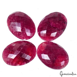 Zertifiziert 115,60 kt/4 Stck. Natürlicher Roter Rubin Oval Karoschliff Kalibriert Lose Edelsteine - Bild 1 von 7