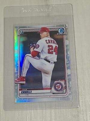  2020 1st Bowman Draft Chrome ~ Cade Cavalli ~ Refractor~ #BD-24 ~ Nationals - Image 1 of 2