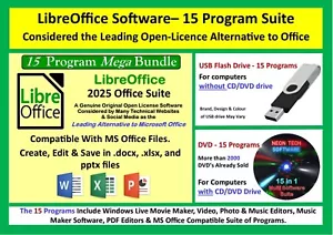 LibreOffice Word Processor Family & Personal Lifetime + 2 PDF Editor Software - Picture 1 of 5