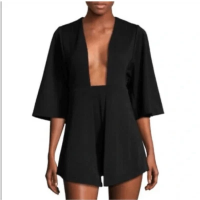 Aq/aq Aqaq Kella Plunge Black Playsuit Jumpsuit Romper Women’s US 0 UK 4 - Image 1 of 4