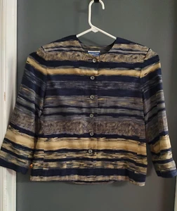 Pendleton Petite Damen 12 Knopfleiste Langarm Seidenbluse Vintage 90er - Bild 1 von 11