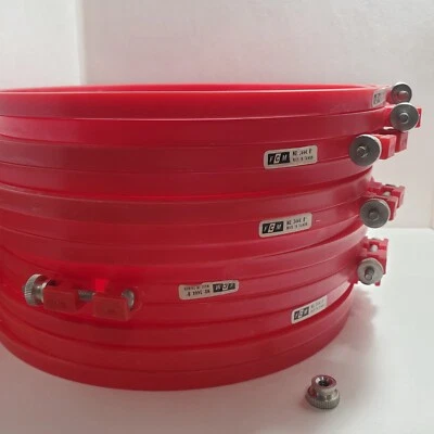 Lot of 13 Vintage Embroidery Hoops 8" Red Screw Plastic Ring Round Cross Stitch - Image 1 of 4